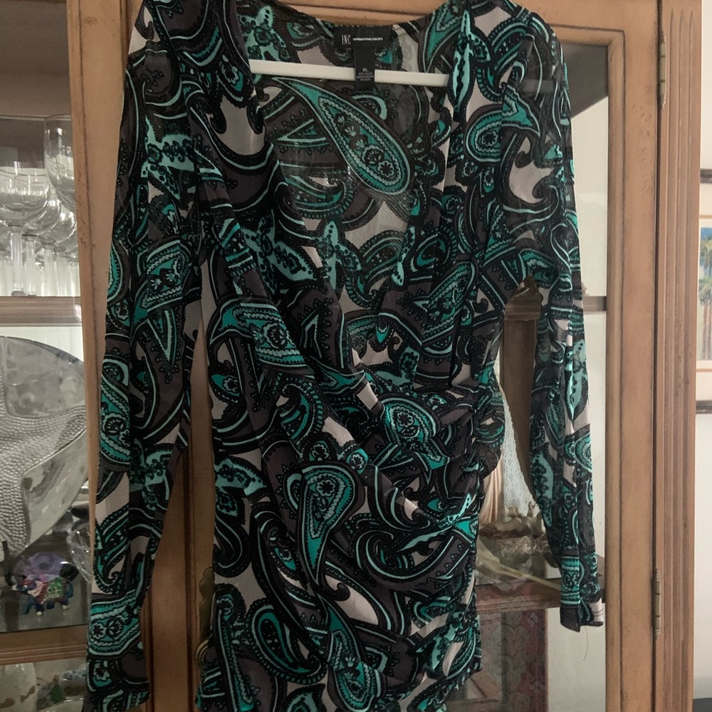 INC sheer wrap top